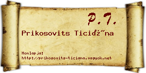 Prikosovits Ticiána névjegykártya
